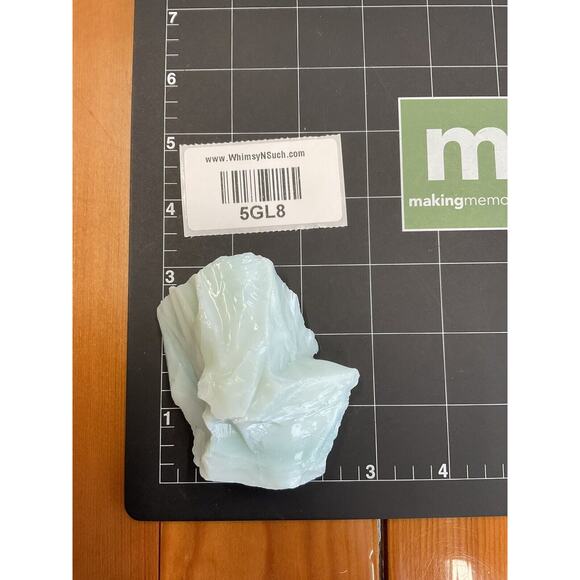 Mint Green Art Glass Cullet Glowing Manganese Slag Glass #5GL8 - Picture 8 of 8